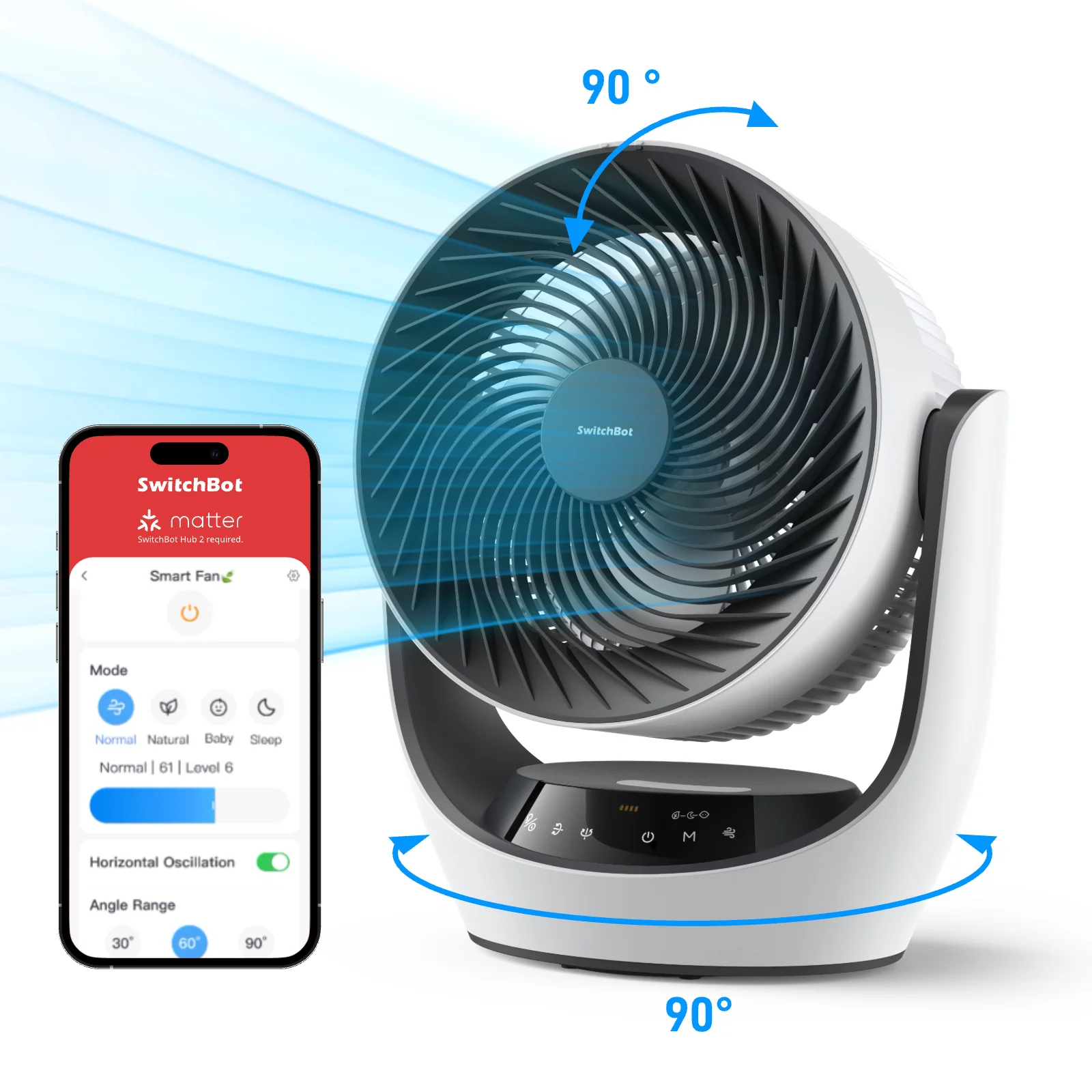 SwitchBot Power Cable Circulator Fan